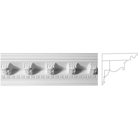 Карниз з гіпсу к-11 h200х250мм