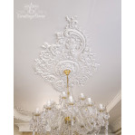 Розетка гіпсова з листям у класичному стилі р-119а Ø410