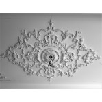 Розетка стельова з гіпсу в класичномі стилі з візерунком р-24 Ø300