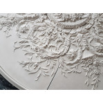 Розетка гіпсова у стилі рококо з витонченим малюнком флористики р-1000 Ø1746