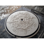 Розетка гіпсова у стилі рококо з витонченим малюнком флористики р-1000 Ø1746