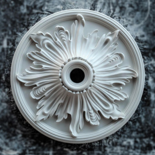 Розетка гіпсова у стилі бароко з виразним малюнком р-1003 Ø505