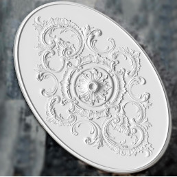 Розетка гіпсова у стилі бароко у формі овалу р-1006 h2387x1554 мм