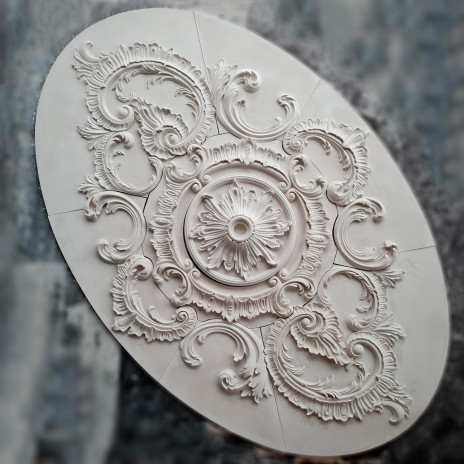 Розетка гіпсова у стилі бароко у формі овалу р-1005 2295x1510 мм