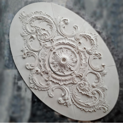 Розетка гіпсова у стилі бароко у формі овалу р-1005 2295x1510 мм