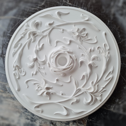 Розетка гіпсова у стилі модерн з ліліями р-101 Ø770