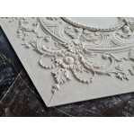 Розетка гипсовая с утонченным рисунком флористики в стиле рококо р-107  h1440х1030