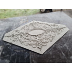 Розетка гипсовая с утонченным рисунком флористики в стиле рококо р-107  h1440х1030