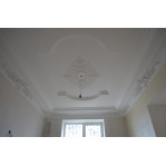 Розетка гипсовая с утонченным рисунком флористики в стиле рококо р-107  h1440х1030