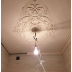 Розетка гипсовая с утонченным рисунком флористики в стиле рококо р-107  h1440х1030