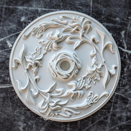 Розетка гіпсова в стилі модерн із флористикою р-110 Ø400 