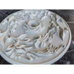 Розетка гіпсова в стилі модерн із флористикою р-110 Ø400 