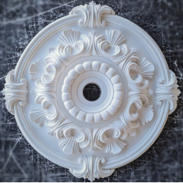 Розетка гіпсова з об'ємним малюнком у стилі рококо р-116 Ø640