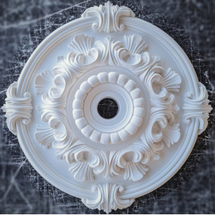 Розетка гіпсова з об'ємним малюнком у стилі рококо р-116 Ø640