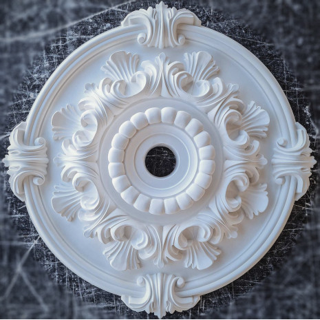 Розетка гіпсова з об'ємним малюнком у стилі рококо р-116 Ø640