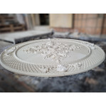 Розетка гіпсова в стилі рококо з виразною сіткою по канту р-124 Ø1960