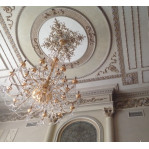 Розетка гіпсова в стилі рококо з виразною сіткою по канту р-124 Ø1960