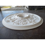 Розетка гіпсова з витонченим малюнком флористики р-128 Ø500