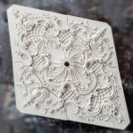 Розетка гіпсова у стилі бароко з насиченим малюнком р-161 - 1925х1410 мм.