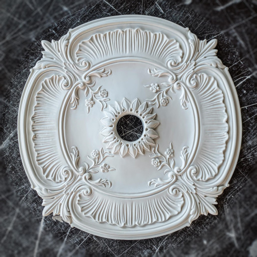 Розетка гіпсова в класичному стилі з ніжним малюнком р-176 Ø350