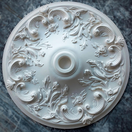 Розетка гіпсова в класичному стилі з невеликими трояндами р-215 Ø550