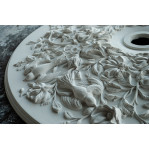 Розетка гипсовая с нежным рисунком птичек и цветов р-247 Ø800