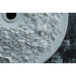 Розетка гипсовая с нежным рисунком птичек и цветов р-247 Ø800