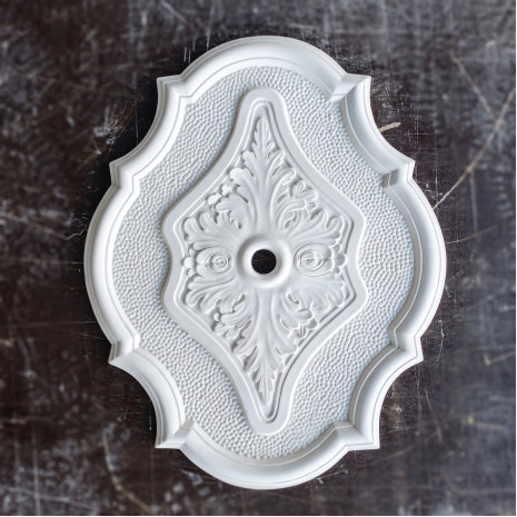 Розетка гіпсова у вигляді ромба з квіткою р-27  560х450