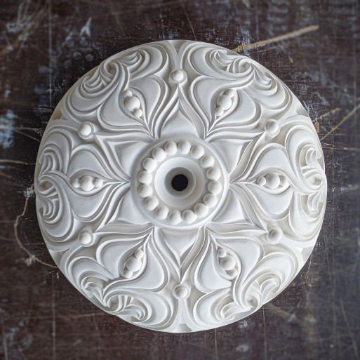 Розетка гіпсова в східному стилі з різьбленим візерунком р-60 Ø345