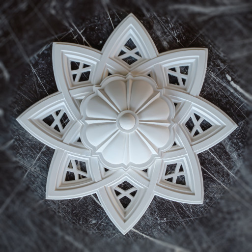 Розетка гіпсова у східному стилі у вигляді восьмикінцевої зірки р-66 Ø275