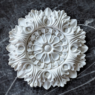 Розетка гіпсова декоративна у вигляді квітки р-76 Ø205