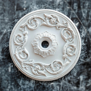 Розетка гіпсова з витонченим квітковим орнаментом р-94а Ø490