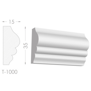 Тяга, молдинг з гіпсу т-1000