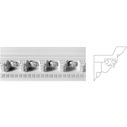 Карниз з гіпсу к-154 h260х285мм