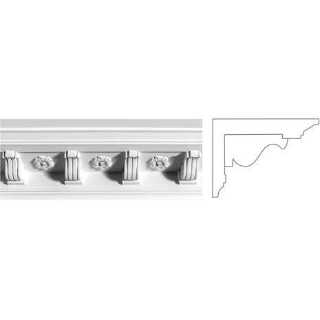 Карниз з гіпсу к-12 h110х180мм