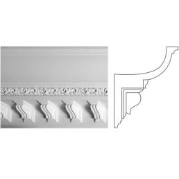 Карниз з гіпсу к-136а h240х180мм
