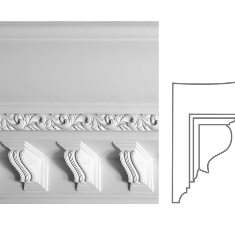 Карниз з гіпсу к-136а h240х180мм