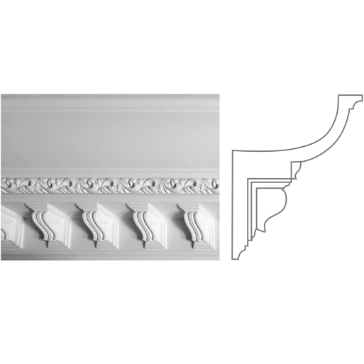 Карниз з гіпсу к-136а h240х180мм