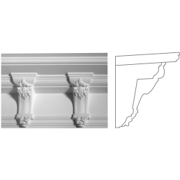 Карниз з гіпсу к-63а h210х210мм