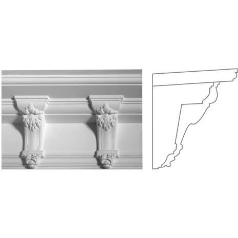 Карниз з гіпсу к-63а h210х210мм
