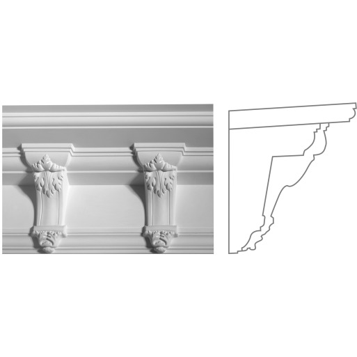 Карниз з гіпсу к-63а h210х210мм