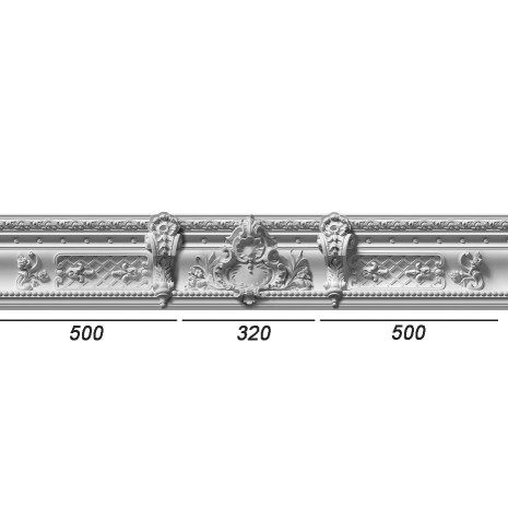 Карниз з гіпсу к-322 h200х130 мм