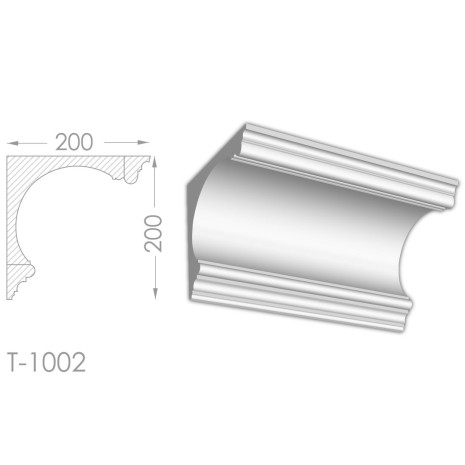 Тяга, молдинг з гіпсу т-1002