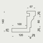 Фасадний кутовий молдинг (лиштва) ФМ 6а (h 140)