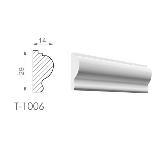 Тяга, молдинг з гіпсу т-1006