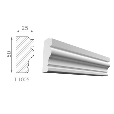 Тяга, молдинг з гіпсу т-1005