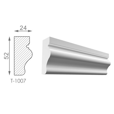 Тяга, молдинг з гіпсу т-1007
