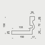 Фасадний кутовий молдинг (лиштва) ФМ 21а (h 130)