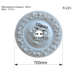 Розетка гіпсова в класичному стилі з трояндами р-225 Ø700