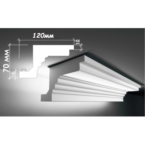 Гіпсовий карниз для прихованого освітлення Тс-53